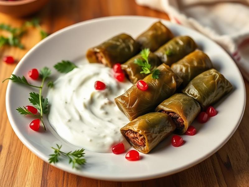 דולמה קווקזית בעלי גפן — מנה מסורתית מבאקו